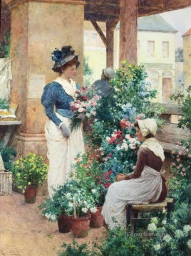 Flores Painting - The Flower Shop Alfred Glendening JR mujeres impresionismo